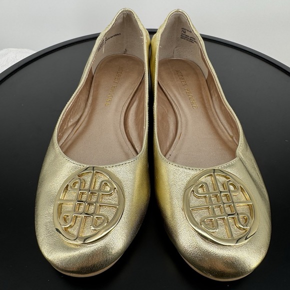 Audrey‎ Brooke Kristin-AB Leather Gold Ballet Flats Women's Size 7 EUC - Picture 3 of 8
